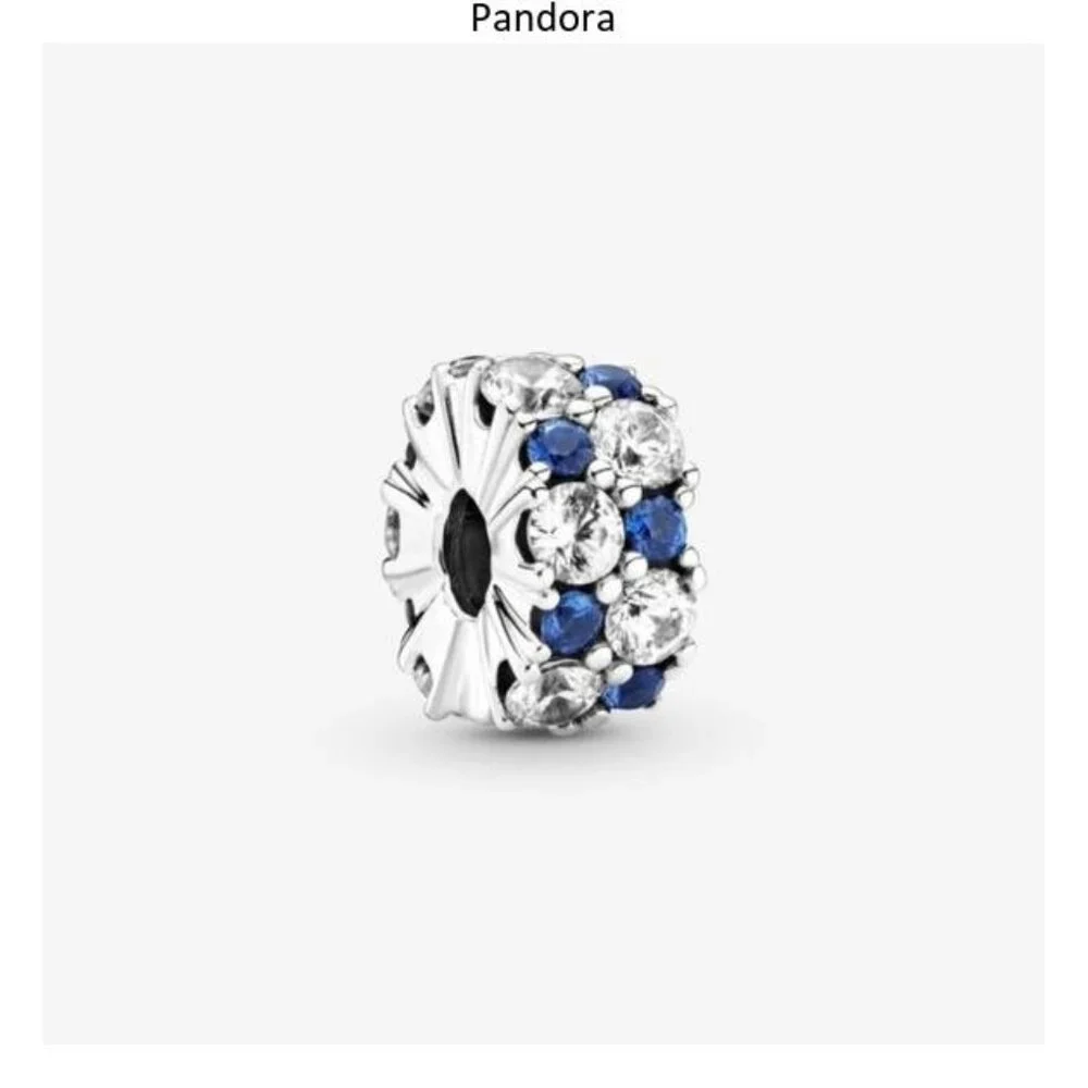 Pandora Clear & Blue Sparkling Clip Charm